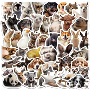 50 Piece Cartoon Animal Graffiti Stickers for Water Bottles Waterproof Adhesive PVC Decorative Stickers