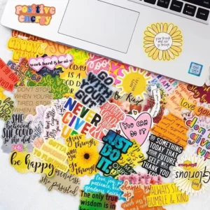 50-Piece DIY English Cartoon Graffiti Sticker Pack for Children’s Laptops, Suitcases, Bottles, Bikes, and Guitars
