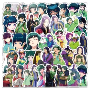 50-Piece Eco-Friendly PVC Cartoon Graffiti Stickers for Bottle Decoration Japanese Anime