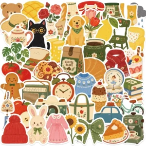 50-Piece Graffiti Stickers for Wall and Bottle Decoration, DIY Sticker Set for Kids