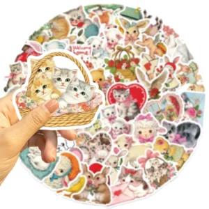 50-Piece Non-Repeating Aesthetic Graffiti Stickers, Cute Cartoon PVC Decoration Stickers
