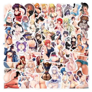 50-Piece Sexy Anime Girl Doodle Stickers for DIY Decoration, Mobile Phone, Computer