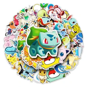 50-Piece Waterproof Vinyl Cartoon Self-Adhesive Stickers for Laptops and Luggage