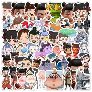 50 Pieces Magic PVC Waterproof Decorative Stickers Printed Graffiti for Children’s Sea Movie Mobile Phone