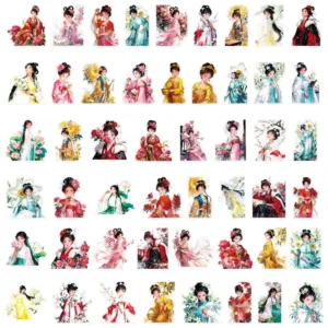 50 Stickers Per Pack Twelve Flower Goddesses Chinese-Style Cartoon Transparent Stickers