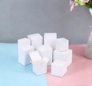 50 pcs Coated Double-Sided Plain Paper Boxes Eco-Friendly White 350G Square Ivory Board Cosmetic Gift Boxes