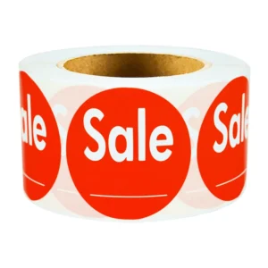 500-Pack Red Self-Adhesive Discount Stickers and Clear Pricing Labels for Retail and Grocery Use