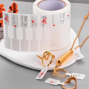 500 Pcs roll Thank You Jewellery Price Labels Stickers Design Your Own Packaging Self Adhesive Ring Stickers for Jewellery