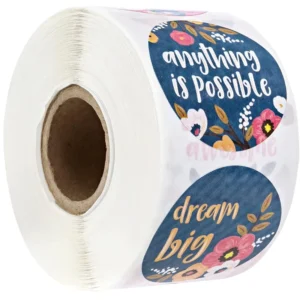 500-Piece Cartoon Colorful Flower Sticker Roll, Waterproof, Children’s Teaching Motivation Stickers