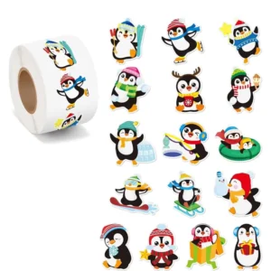 500-Piece Cute Cartoon Penguin Eco-Friendly Reward Stickers for Kids