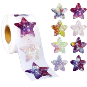 500-Piece Roll 2.5 cm Self-Adhesive Space Star Stickers for Children’s Teaching Incentives