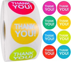 500-Piece Round Thank-You Stickers for Handmade Gift Packaging
