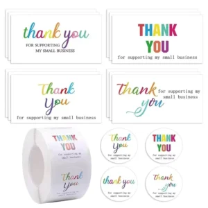 500-Piece Thank You Customized Sticker Roll for Gift Packaging and Card Decoration
