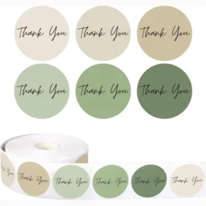 500 Sheets Colorful Thank-You Gift Wrapping Packaging Stickers for Envelopes Labels Bottles Food and Home Decoration