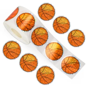 500 Sheets Roll Basketball and Football Stickers for Sports Ball Theme Party Decor Envelope Gift Bag Seal Team Gift