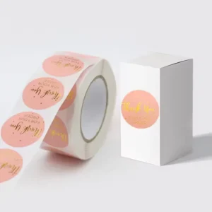 500pcs Round Thank You Seal Labels Self-Adhesive Gold Foil Stickers for Business