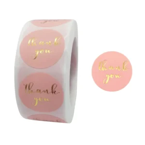 500pcs/roll Decorative Label ‘Thank You’ Stickers, 5 Colors