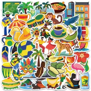 50PCS Brazilian Tourism Culture Graffiti Stickers for Luggage, Phone Decor, Travel Gifts