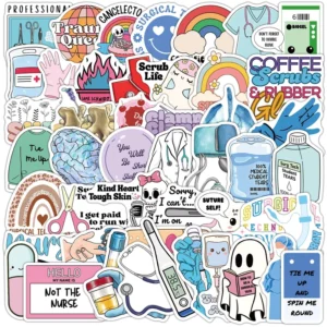 50PCS Cartoon Medical Doctor Nurse Surgical Stickers