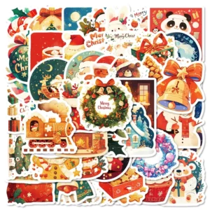 50PCS Christmas Festival Decorative Stickers for Home Decor, Kids Party, DIY