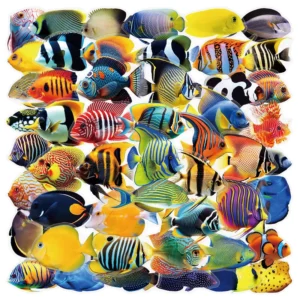 50PCS Colorful Transparent Sea Animal Waterproof Pet Stickers