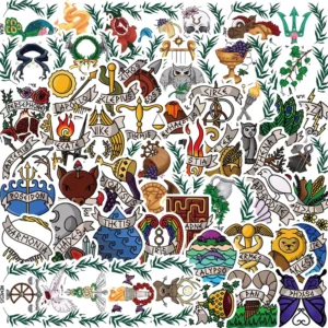 50PCS Greek Athens Travel Vintage Mythology Myth Goddess Greece Sticker