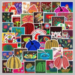 50PCS Japanese Vintage Abstract Art Print Decorative Stickers
