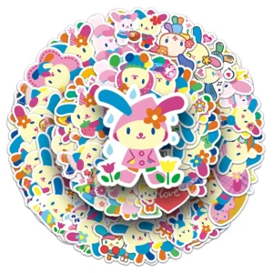 50PCS Korean Style Colorful Lovely Animals Bunny Cute Cartoon Rabbit Sticker