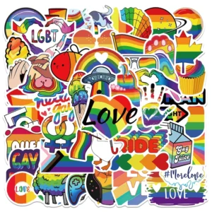 50PCS Rainbow Pride Decorative Stickers for Home, Phones, Laptops, and Notebooks