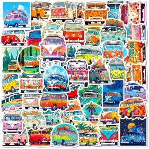 50PCS Trippy Cartoon Car Decals