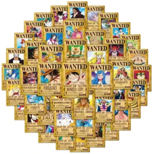 50PCS Yellowing PVC Cartoon Waterproof Pirates Wanted Posters