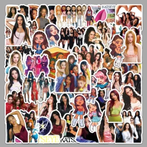 50Pc Katseye Girl Group Stickers Waterproof Kpop Singer Decal DIY Laptop Guitar Box Decor Celebrity Merch Sticker Pack
