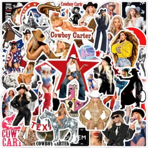 50Pcs American Pop Singer Beyonce Graffiti Stickers for Luggage Bottle Decor COWBOY CARTER Album Sticker