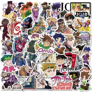 50Pcs Anime JoJo Bizarre Adventure Cartoon Graffiti Stickers for Skateboard Luggage Laptop Bottle Phone DIY Custom Label