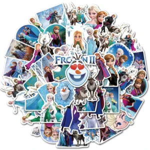 50Pcs Cartoon Frozen Elsa Anna Princesses 2 Girl Sticker Kids Decorate Wall Anime Label Stickers