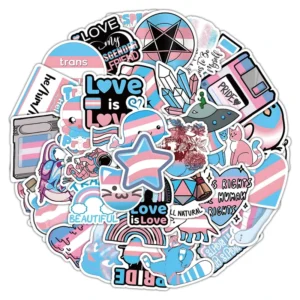 50Pcs Cartoon Transgender Graffiti Stickers for Notebook Water Cup Decal Waterproof Vinyl LGBT Sticker for Teen