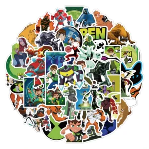 50Pcs Classic Cartoon Ben 10 Children Decorative Toy Laptop Window Home Rome Waterproof Custom Cartoon Label Sticker