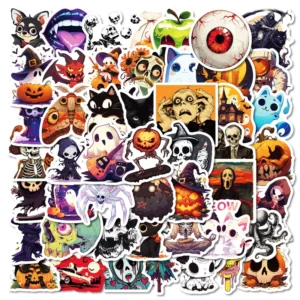 50Pcs Classic Horror Character Graffiti Stickers for Luggage Halloween Cartoon Decal Decor