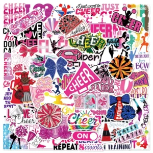 50Pcs Colorful Cheerleader Cheerleading Stickers