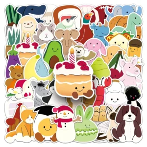 50Pcs Factory High Quality Cute Cartoon Decorative Hand Painted Jellycat Stickers for Cyclists Ledger Stickers