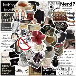 50Pcs Fashion Literary Artistic Girl Graffiti Stickers for Phone Laptop Decor Modern Style Museum Girl Sticker