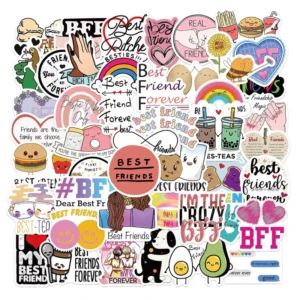 50Pcs Friendship Best Friend Love Stickers for Skateboard Luggage Laptop Bottles Fridge
