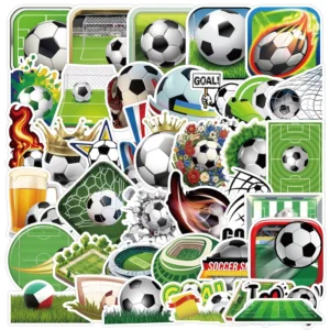 50Pes World Football Cup Graffiti Adhesive Stickers Waterproof Football Stationery
