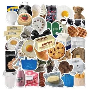 50pcs Cartoon Waterproof PVC Graffiti Decorative Sticker Pack for Cup Bottle Notebook Luggage Laptop Skateboard