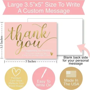50pcs Colorful Paper Business Thank You Cards