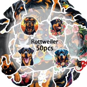 50pcs Cool Dog PVC Waterproof Stickers DIY Decor for Phone Cases, Notebooks, Water Bottles