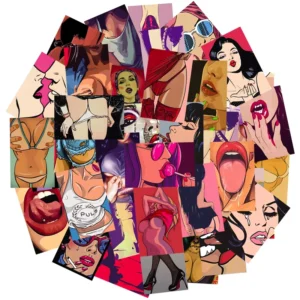 50pcs European and American Sexy Girl Body Partial Luggage Notebook Vintage Sexy Hot Girls Stickers Waterproof Graffiti Stickers