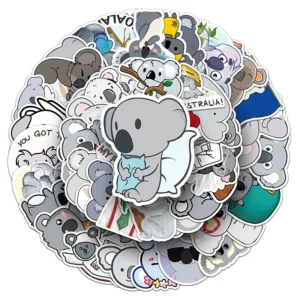 50pcs Factory Animal Koala Cartoon Waterproof Stickers for Laptop and iPad
