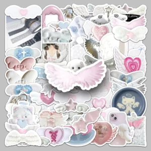 50pcs Factory Laptop Stickers Customized Wings Style Decorative Stickers
