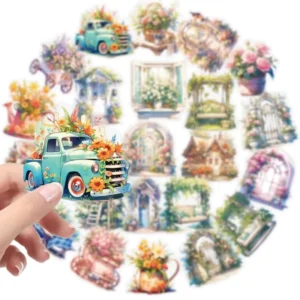 50pcs Garden Life Series Vinyl Sticker Packs for Skateboard Luggage Laptop Bottles